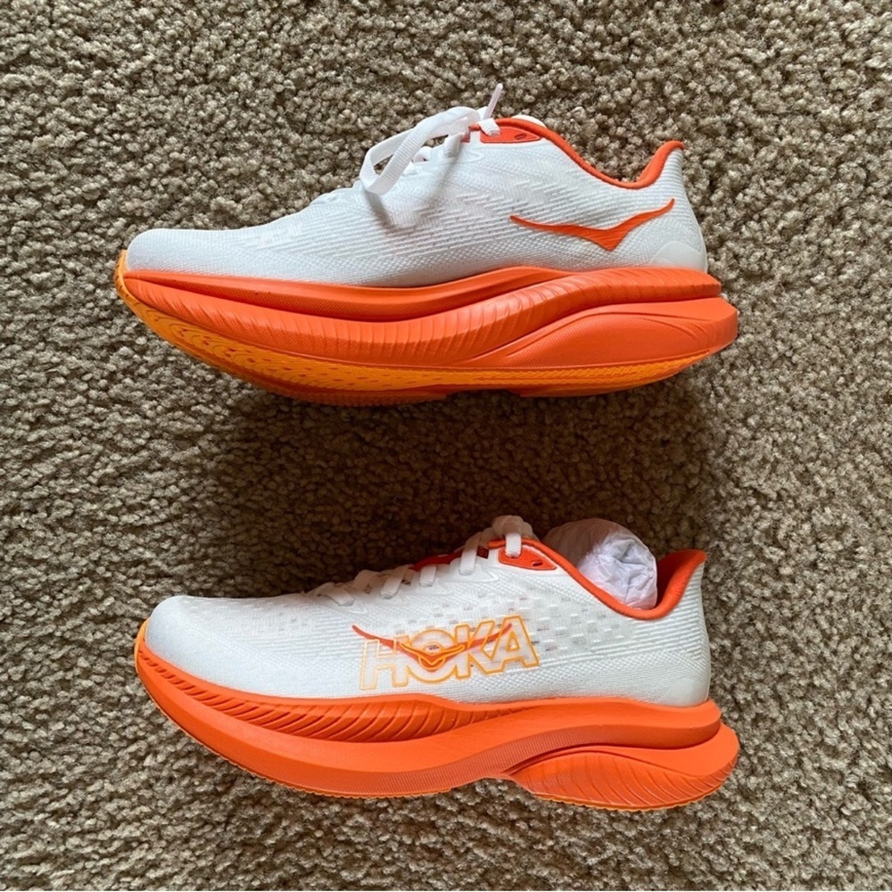 NWB Hoka Mach 6 Running Shoes Frost/Lava Size 6 - Picture 2 of 7